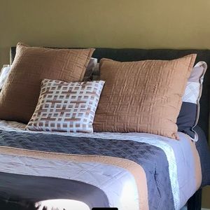 Pair of Euro Shams color: Rich Camel/Caramel  (pillow inserts are not included)
